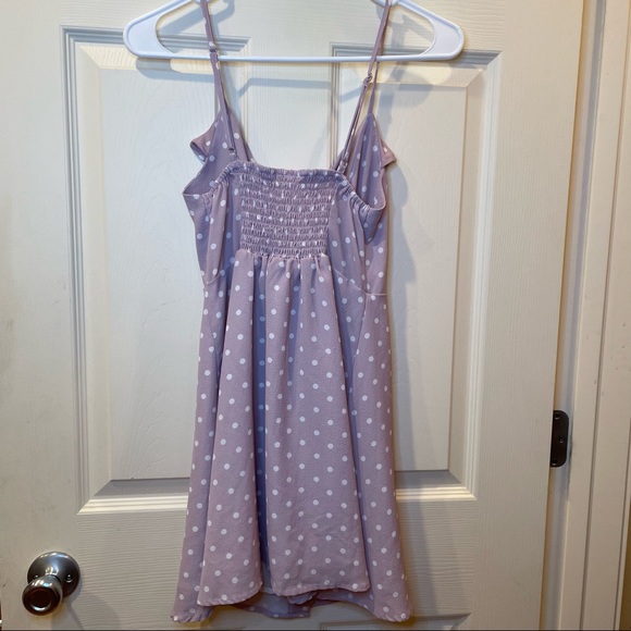 Lavender Polka Dot Dress - Picture 4 of 6
